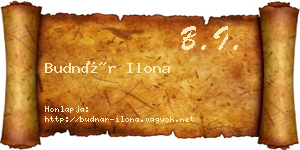 Budnár Ilona névjegykártya