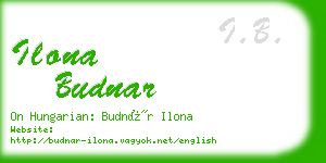 ilona budnar business card